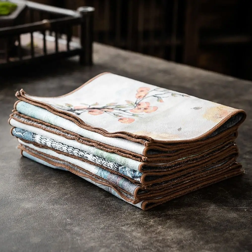 Super Absorbent Chinese Painted Tea Towel High-end Painted Rag Tea Napkin Tea Cleaning Table Tea Ceremony Mats
