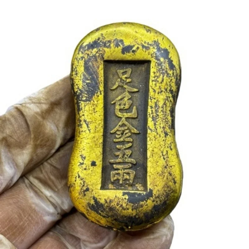 Solid 0.25kg -plated , vintage-style craft item, gold bar ornament, home decoration piece