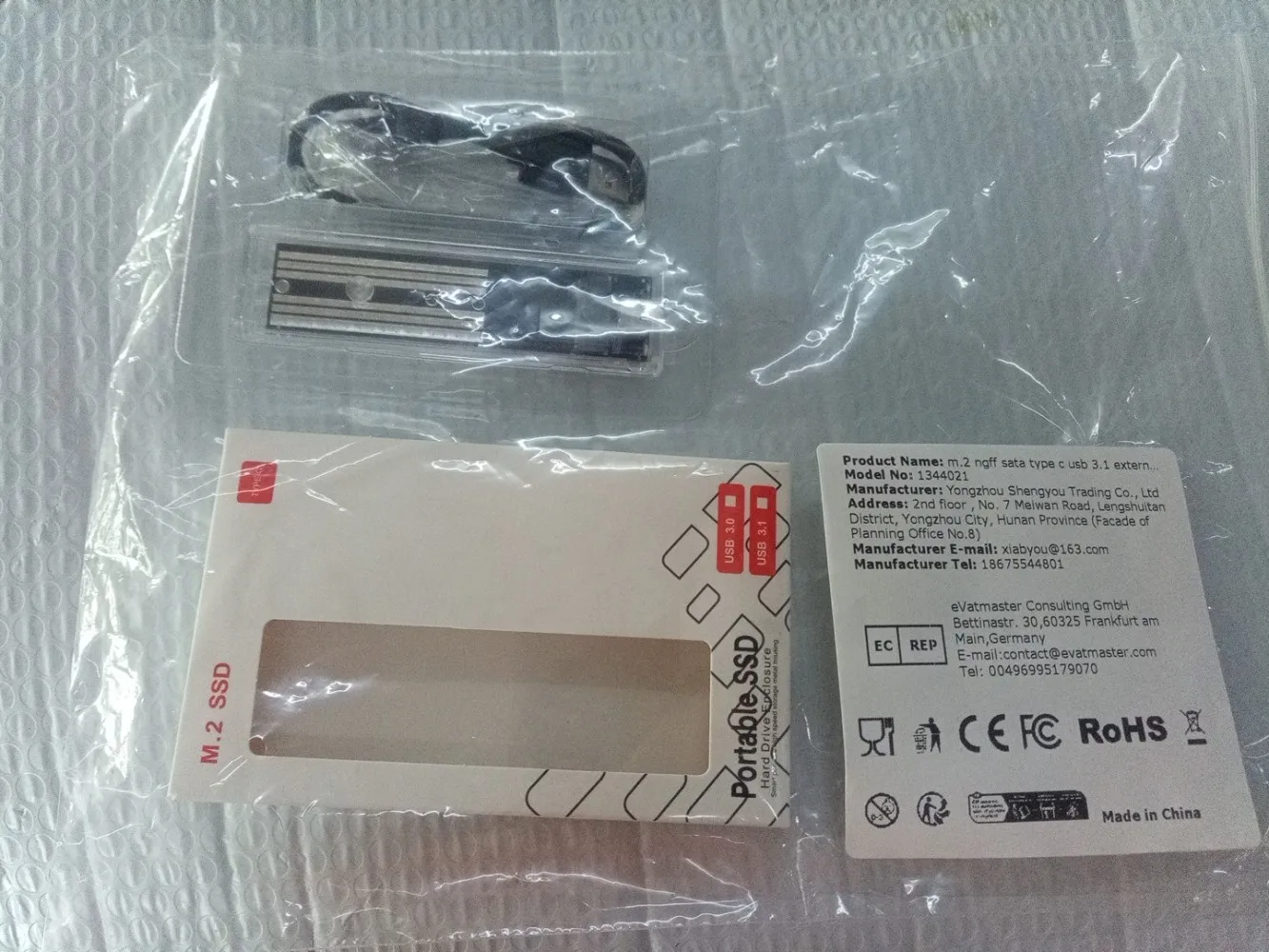 

M.2 NGFF SATA Type C USB 3.1 Hard Disk Box 10Gbps Transparent External SSD Case Hard Disk Case for 2230 2242 2260 2280