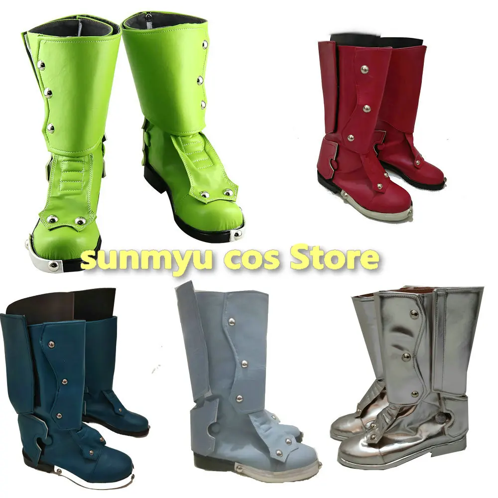 

Kamen Rider 1 go V3 The First THE NEXT Boots Cosplay Shoes Silver Green Dark red Blue