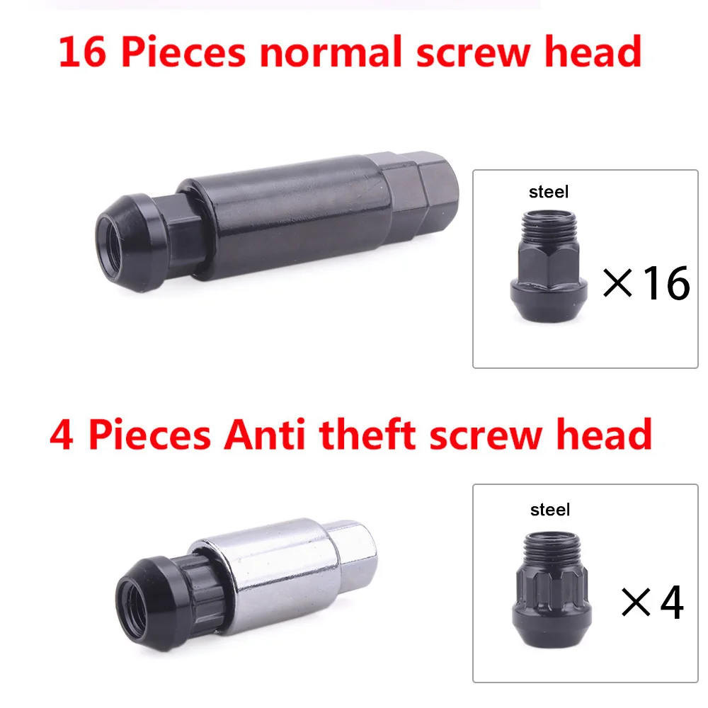 Cheap RAYS Racing Composite Nuts Anti Theft Steel Head Alloy Aluminum Lock Wheel Lug Nut Bolt With Spikes M12*1.25 M12*1.5