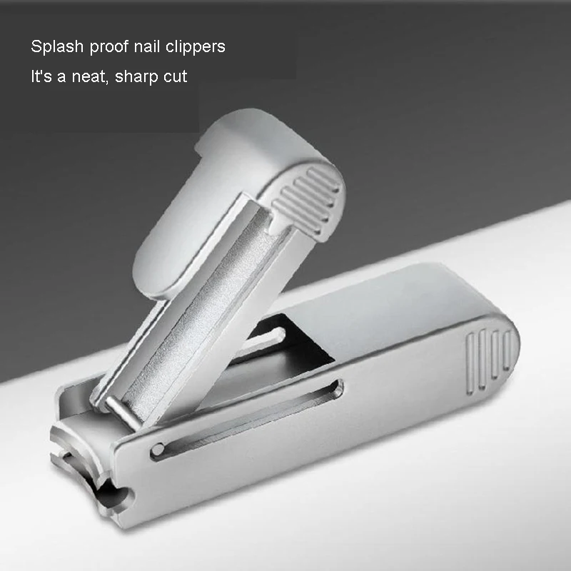 1Pc Stainless Steel Nail Clipper Anti-splash Nail Clipper Foldable Storage Nail Clippers For Househeld