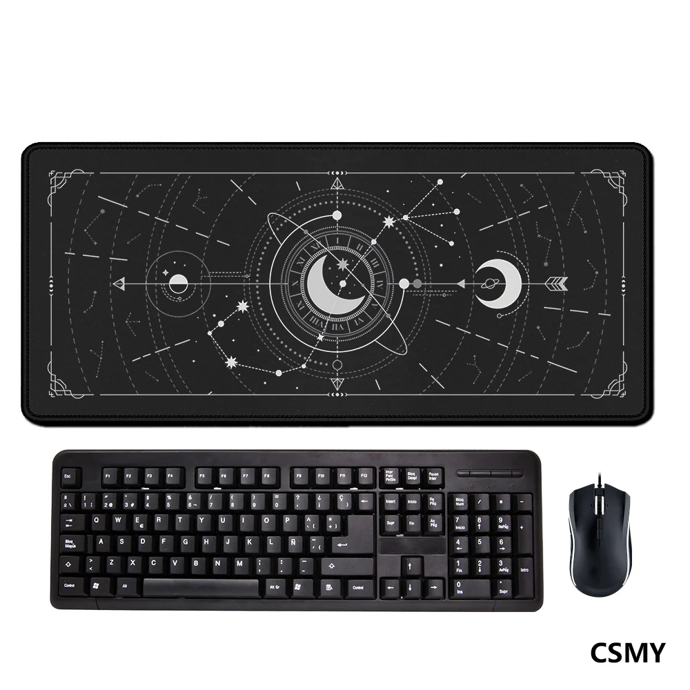 Moon Night RGB Mouse Pad Gamer Large Gaming Mousepad LED Cool Glowing Computer Desk Mat Padmouse Blue Art Mouse Mat With Backlit