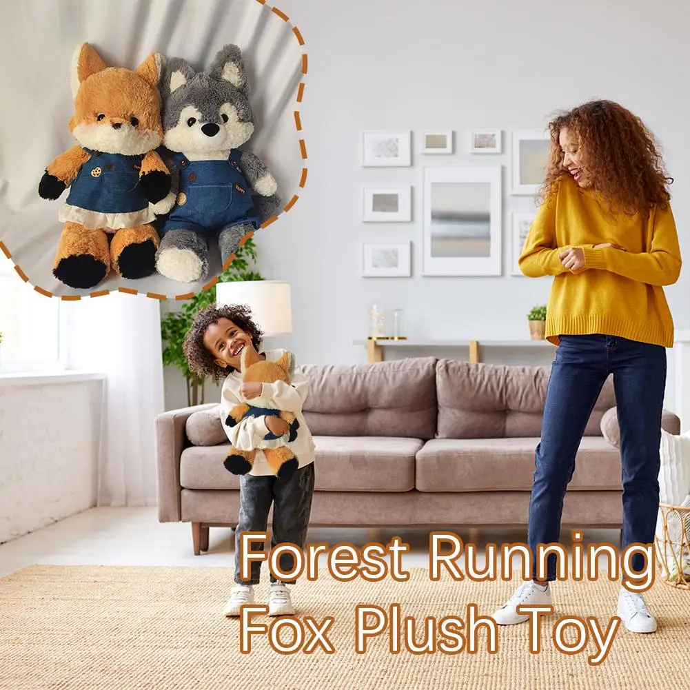 Original Huggable Cute Forest Running Fox Cute Long Dolls Animal 50cm Plush Fox Stuffed Clothes Plush Toys Tail Big V3n3