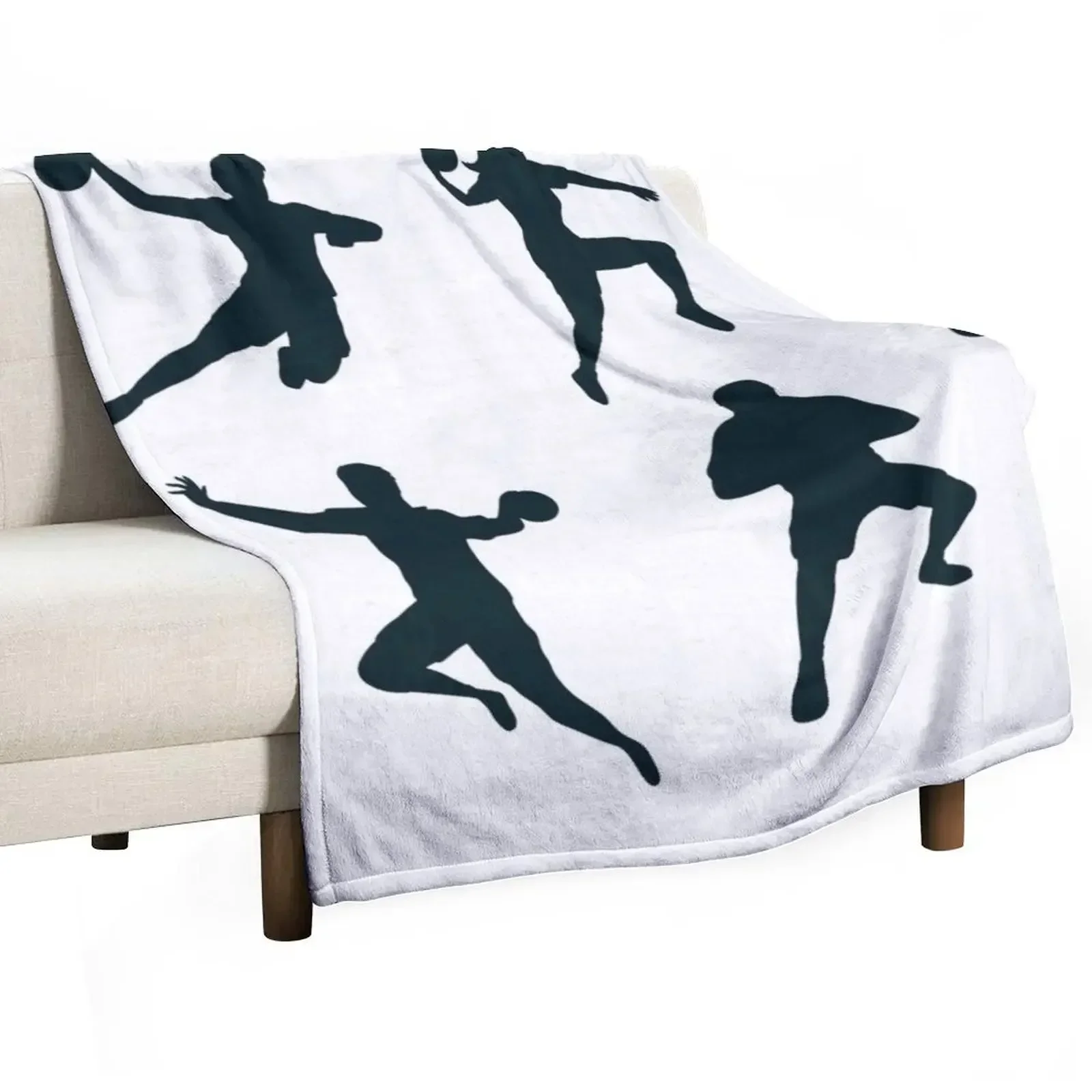 

Handball player silhouette Throw Blanket Decoratives Warm Furry Blankets