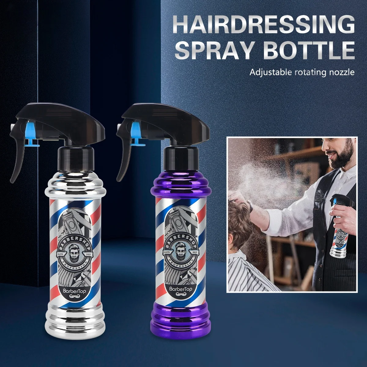 220ML Hairdressing Spray Bottle High Pressure Refillable Bottles Continuous Mist Watering Can Portable Salon Barber Hair Tools