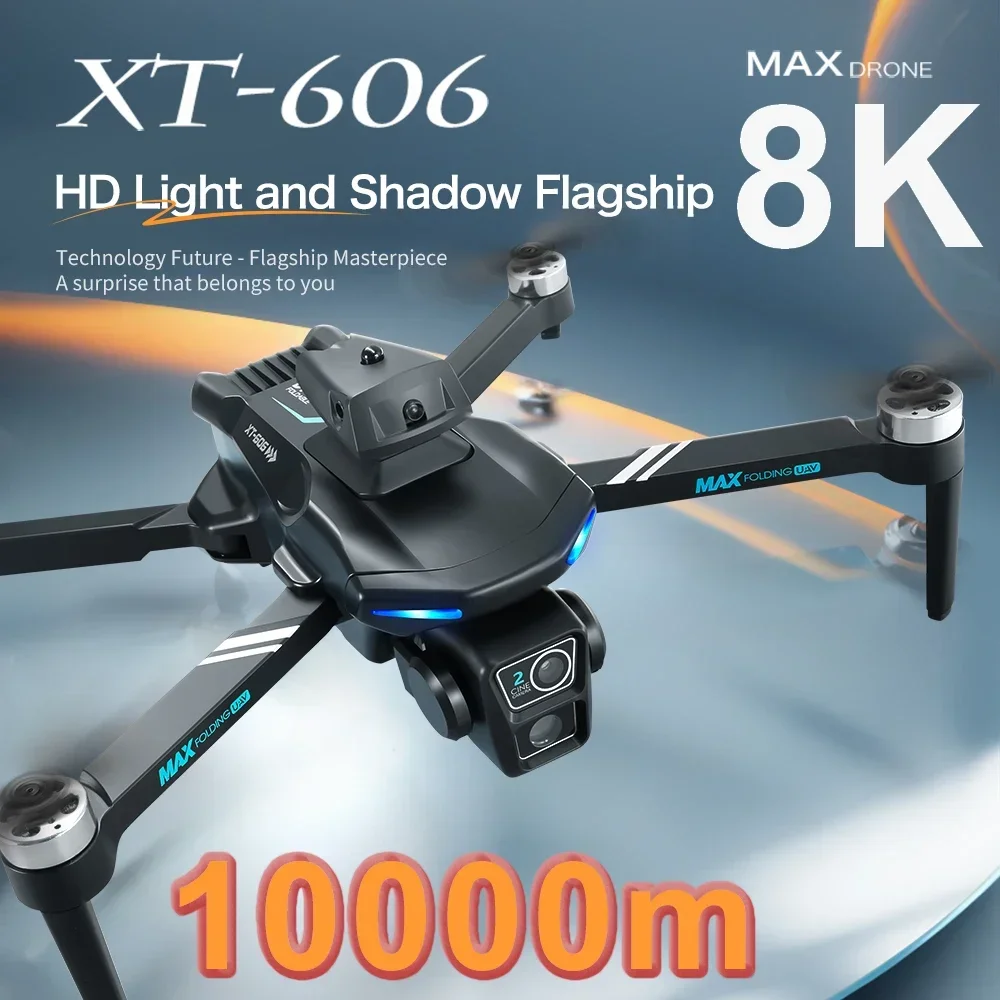 

HYRC XT606 5G WIFI FPV GPS RC Дрон с профессиональной 8K HD двойной камерой БПЛА препятствия вертолет Квадрокоптер игрушка Подарки