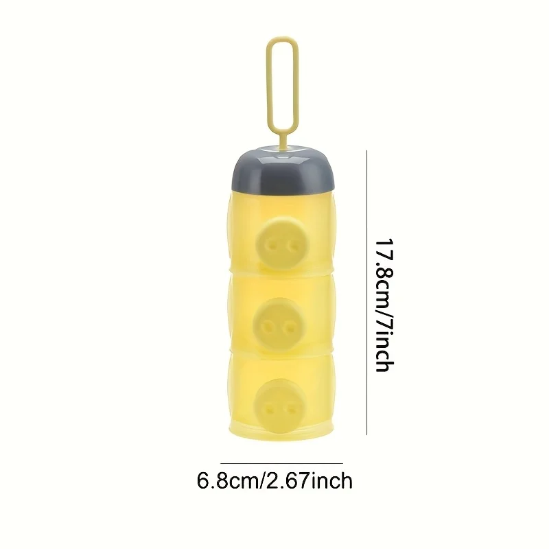 صندوق تخزين مكون من 3 طبقات، مقصورات مسحوق الحليب ذات الطبقات المستقلة، صندوق تخزين المواد الغذائية، حاوية أغذية الأطفال مناسبة للسفر #6