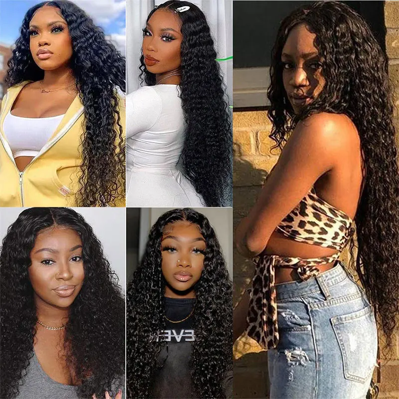 Water Wave Bundles With Closure Brazilian Remy Human Hair Bundles With 4x4 Lace Frontal Closure Curly Wave Human Hair Extensions