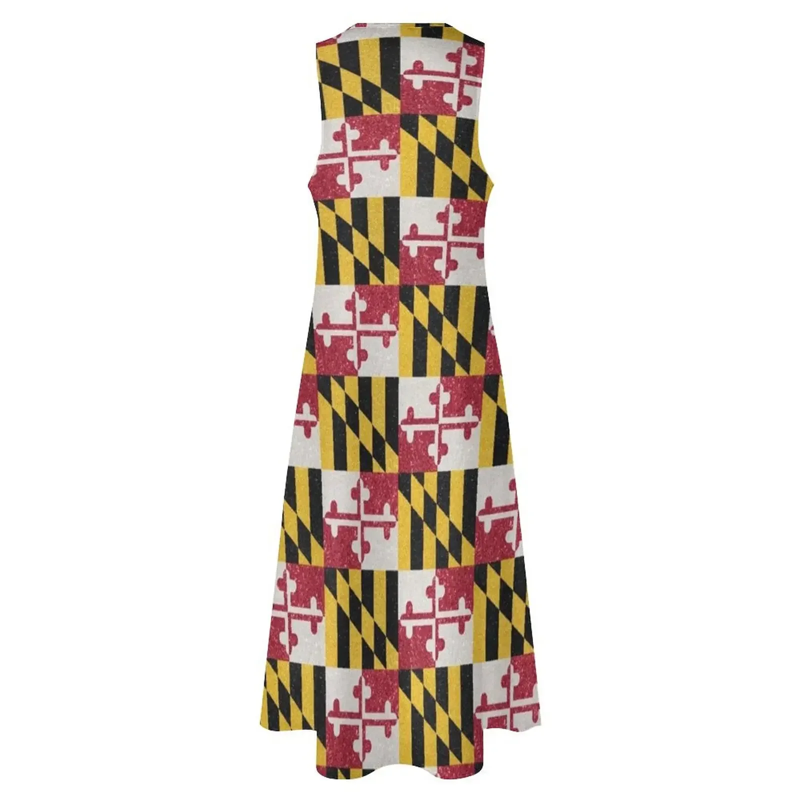 เดรสยาวลายธงชาติแมริแลนด์แบบกลิตเตอร์สำหรับผู้หญิง ชุดเดรสฤดูร้อน ชุดเดรสหรูหราสำหรับใส่ในชีวิตประจำวัน งานแต่งงาน งานพรอม