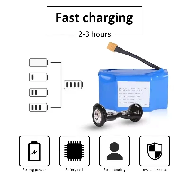 Original 36v 4.4Ah Rechargeable Lithium Battery 10S2P 4400mAh 18650 Electric Self Balancing Scooter Hoverboard Batteries