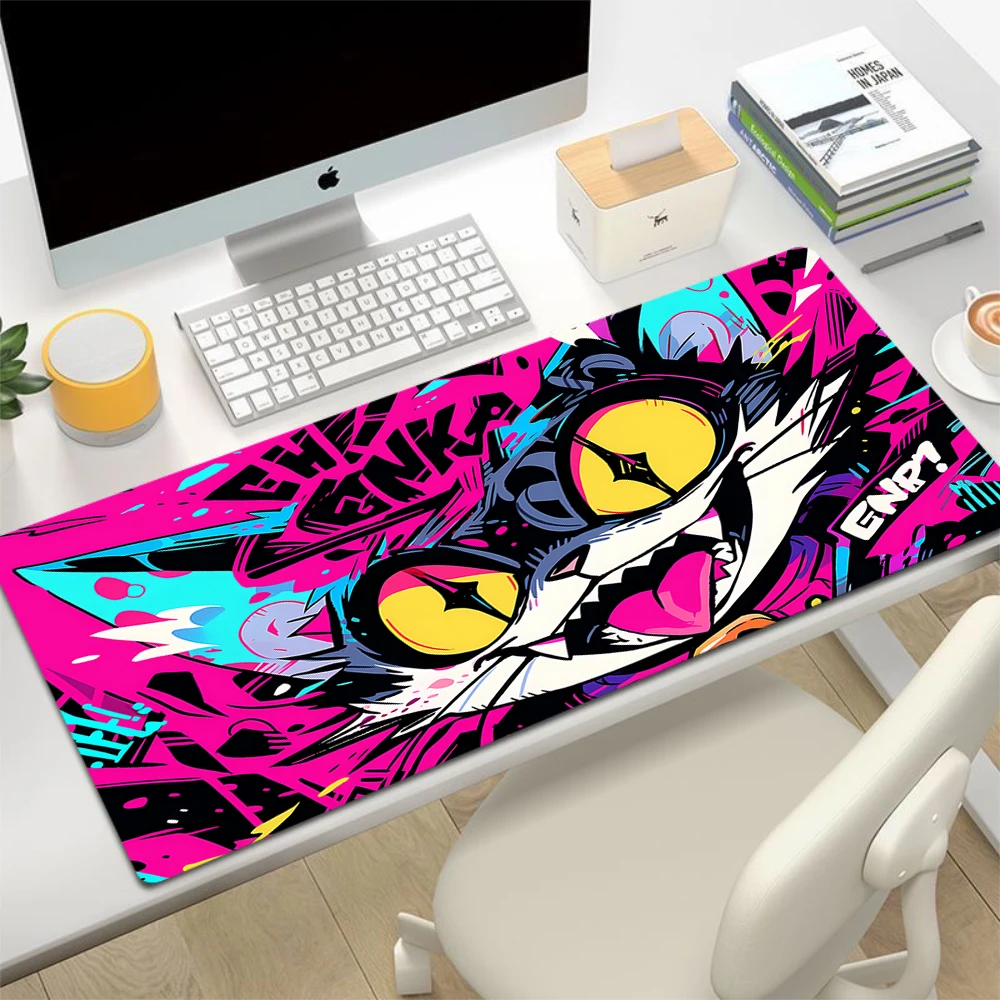 Large Gamer Mousepad Cute Japan Punk Cat Mouse Pad DeskMat Computer Gaming Accessories Art Carpet Play Mats Xxl Pink Anime Mat