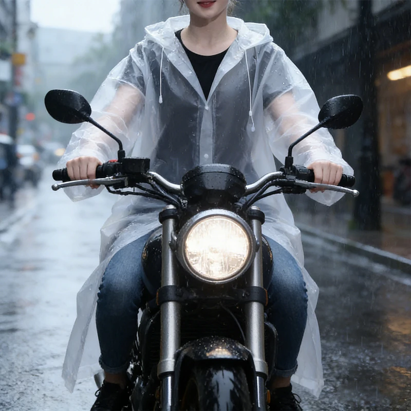 

Portable Motorcycle Raincoat Waterproof Eva Reusable Disposable Raincoat For Men And Women Severe Weather Motorcycle Accessories