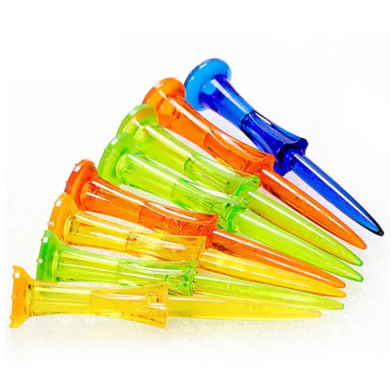 20Pcs New Low Resistance Golf Tees Plastic Cushion 80MM Golf Clubs Tee Double-layer Durable Golf Training Tools Outdoor Sports