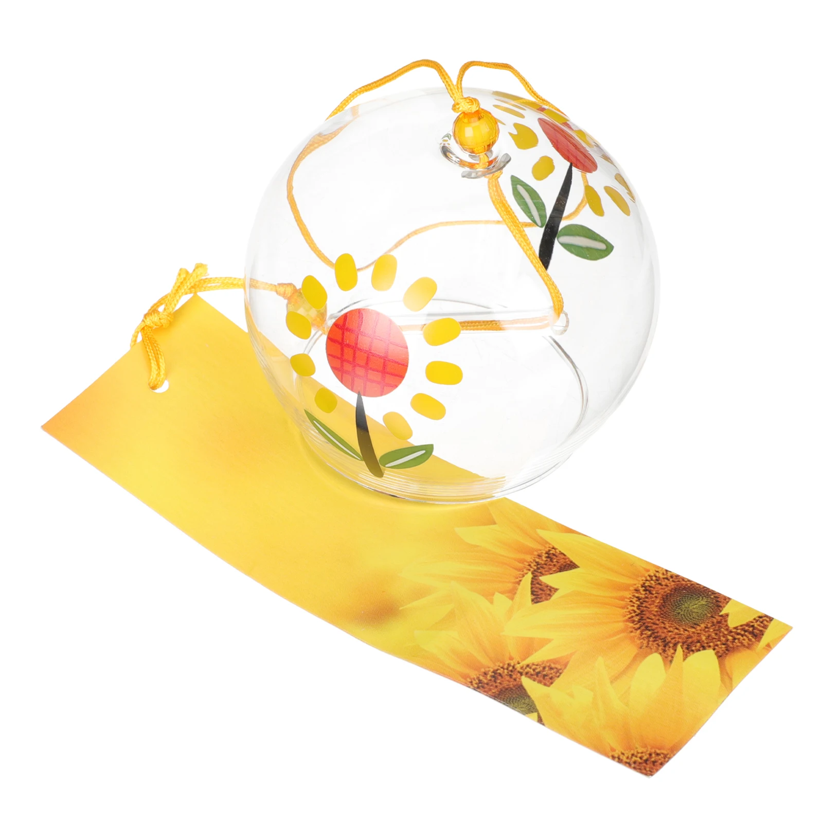 

Glass Wind Chime Japanese Style Flower Pattern Hanging Pendant for Garden Balcony Outdoor Wind Bell Decorations