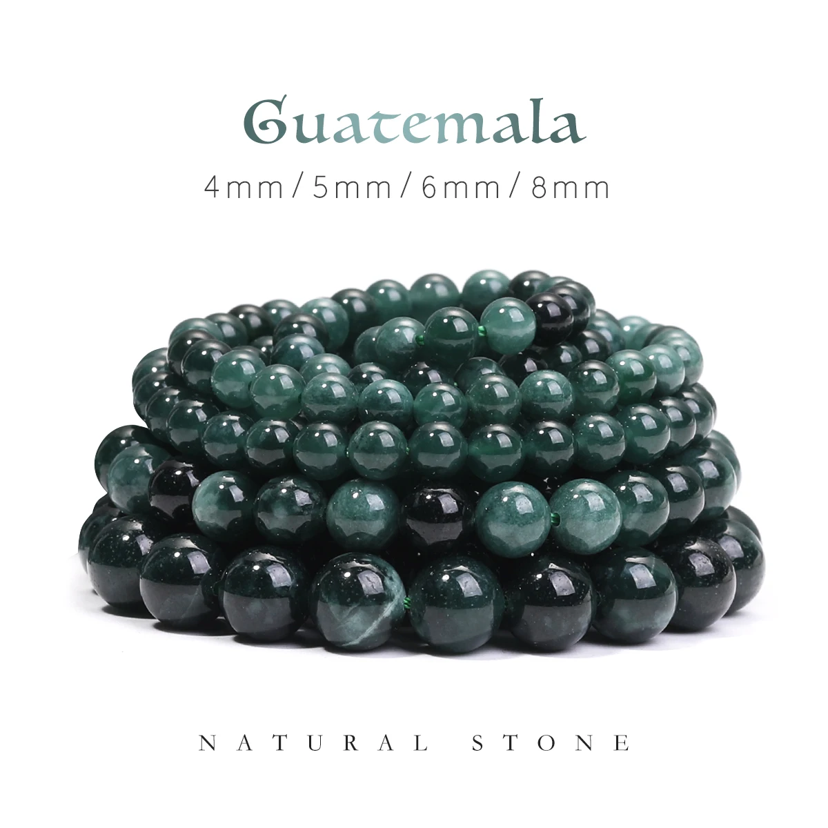Guatemaltekischer Jadeit Natürlicher Edelstein Runde Lose Perlen für DIY Schmuck Armband Halskette Ohrringe Direkt vom Hersteller Perlen жадеит – Detail 1