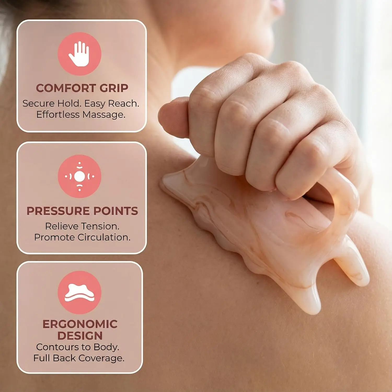 3PCS Gua Sha Massage Tools Resin Gua Sha Scraping Massage Tool Lymphatic Drainage Tool for Face Back Leg Women's Body Shaping view 5