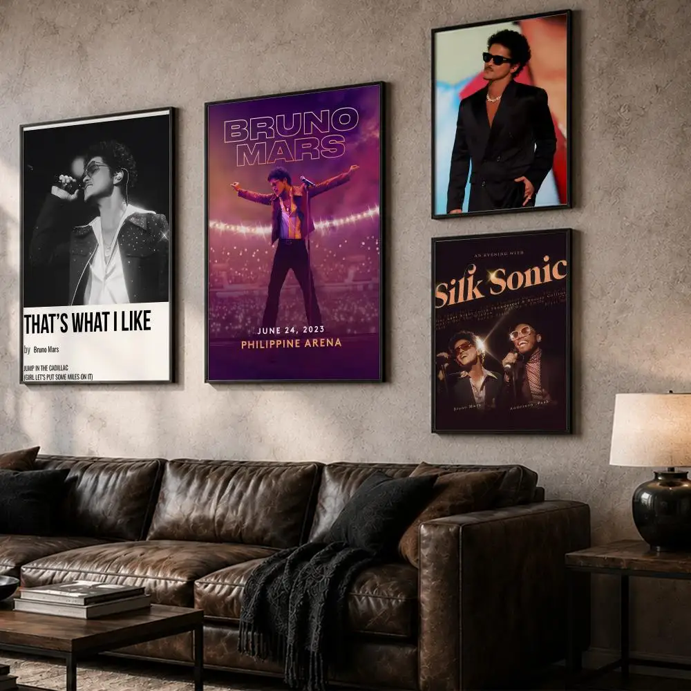 Pop Singer B-Bruno MarsS Painting Calligraphy Canvas Posters Wall Art for Home/Office/Dorm/Living/Bedroom