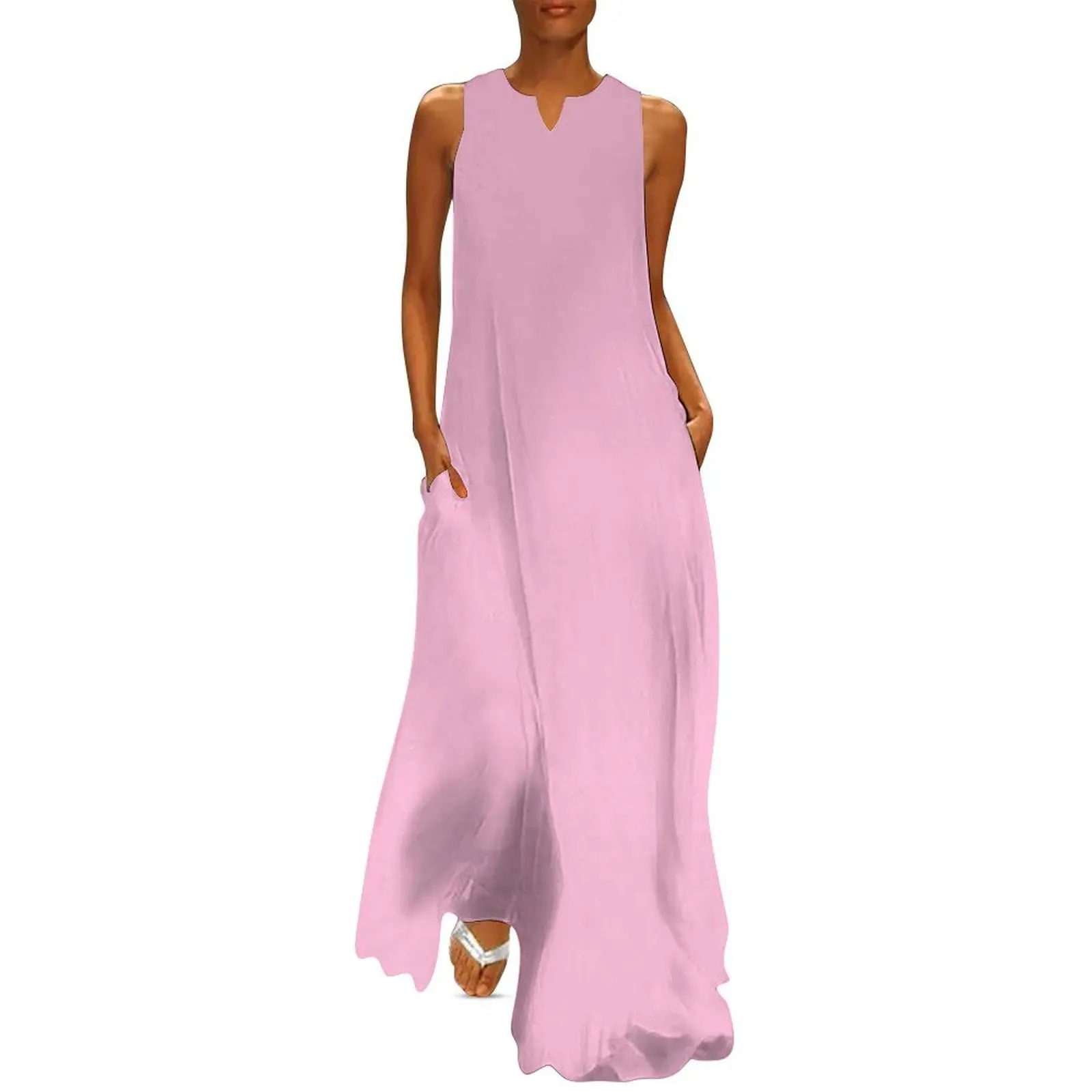 SOLID PLAIN PINK COTTON CANDY OVER 100 SHADES OF PINK ON OZCUSHIONS Long Dress Clothing female