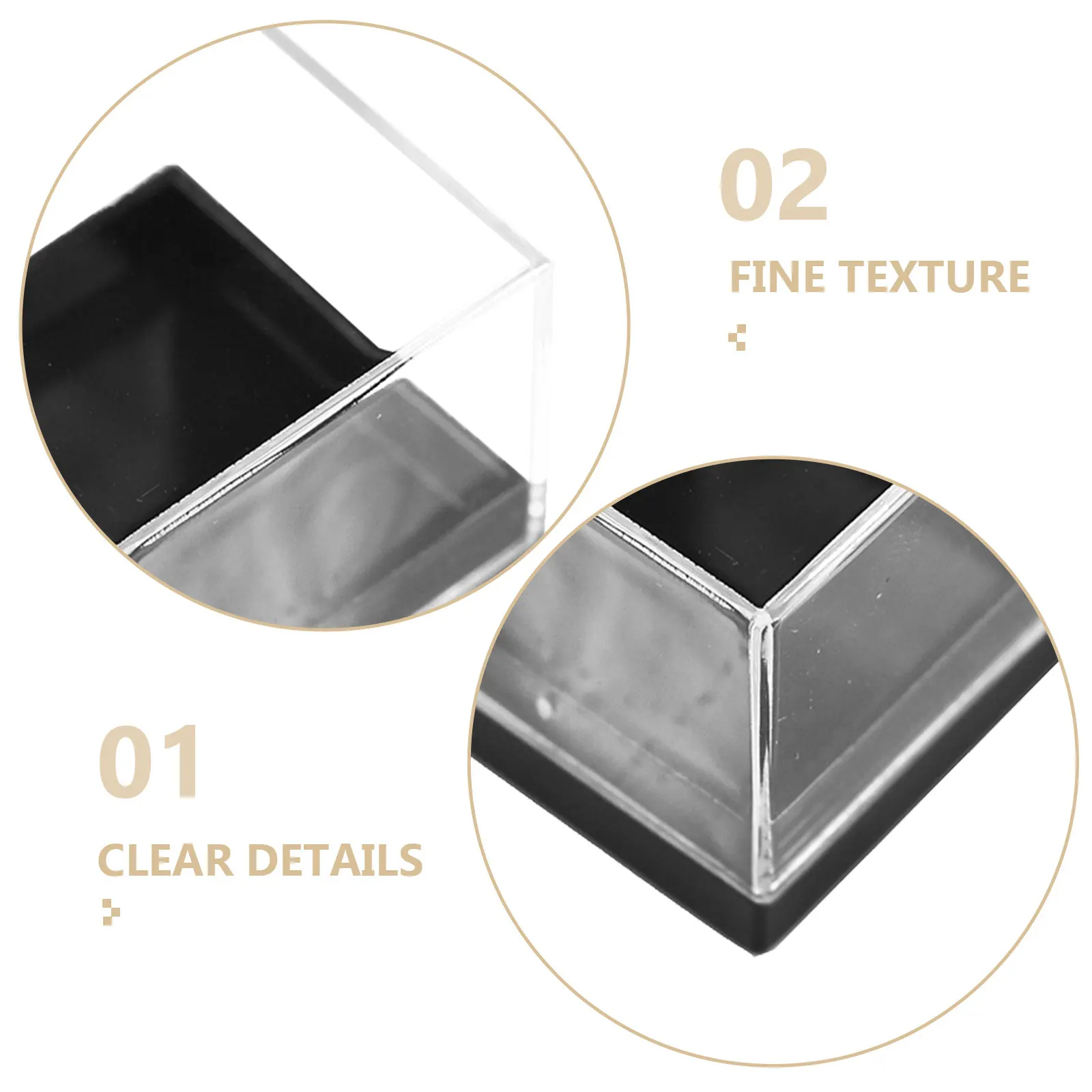 12Pcs Square Clear Display Box Mineral Specimen Storage Case Transparent Plastic Specimen Container Desktop Showcase Box