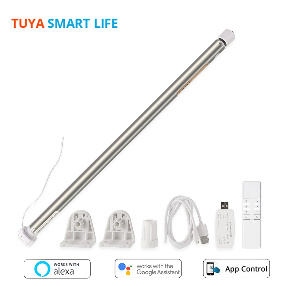 

Tuya Smart Life WiFi Electric Rechargable Curtain Engine for 17 25 28mm Tube Zemismart RF Roller Shade Motor Alexa Google Home