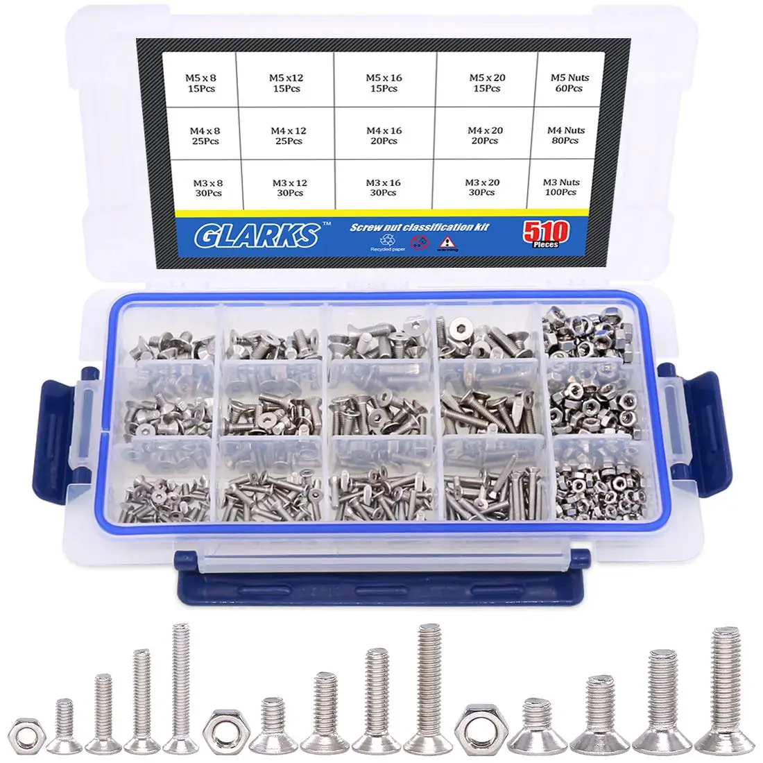 510Pcs M3 M4 M5 304…