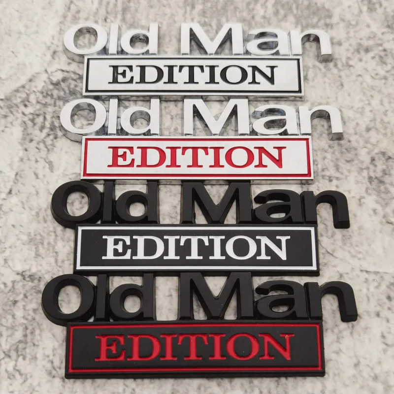 Car 3D Metal Chrome Sticker Emblem OLD MAN EDITION Badge Logo Car Trunk Body Door Styling Decals Stickers Auto Accessories