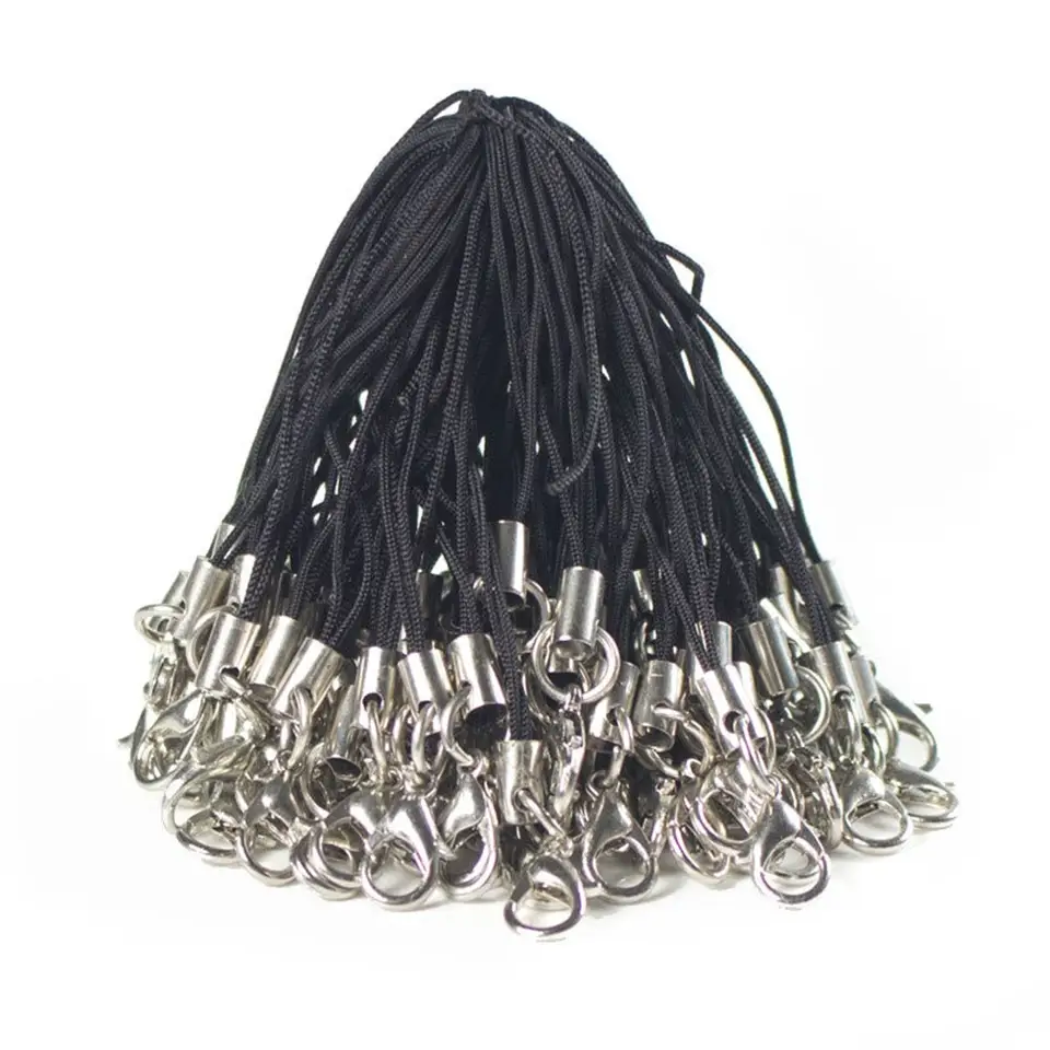 10/20/50Pcs Lobster Clasp Lanyard Strap Cord Mobile Cords Charm Nylon Key Ring Chain For DIY Keyring Jewelry Making Accessories - 2