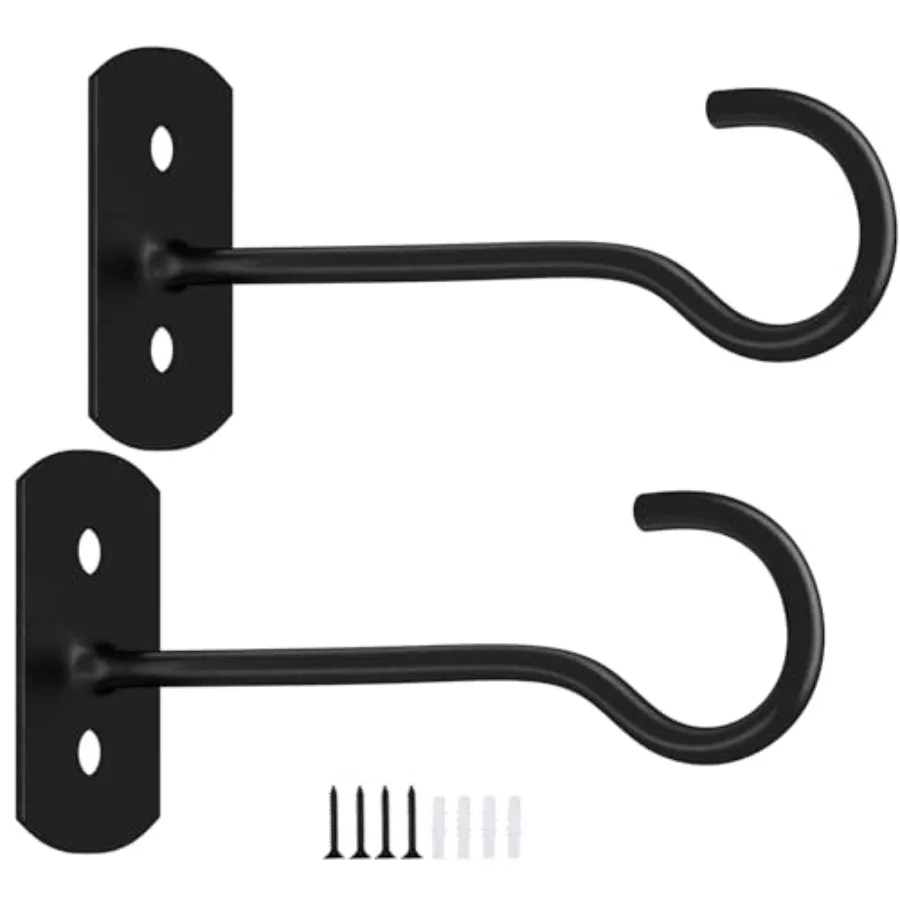 2Pack 6In Long Ceiling Hooks for Hanging Plants Outdoor Flower Basket suitable for planters, wind chimes, lanterns, lights, bir