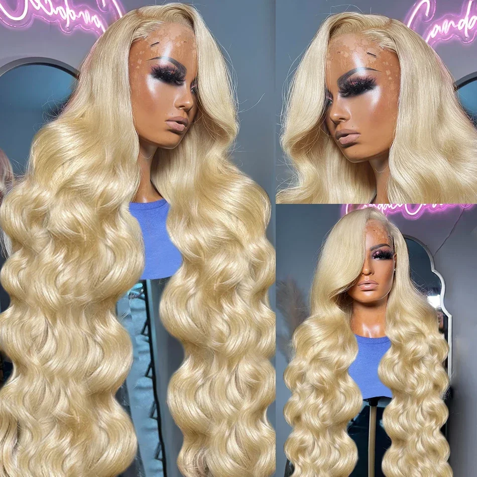 13x6 Lace Frontal Wig 30 38 Inches Body Wave Brazilian HD Transparent Lace Front Human Hair Wigs 613 Honey Blonde Glueless Wig