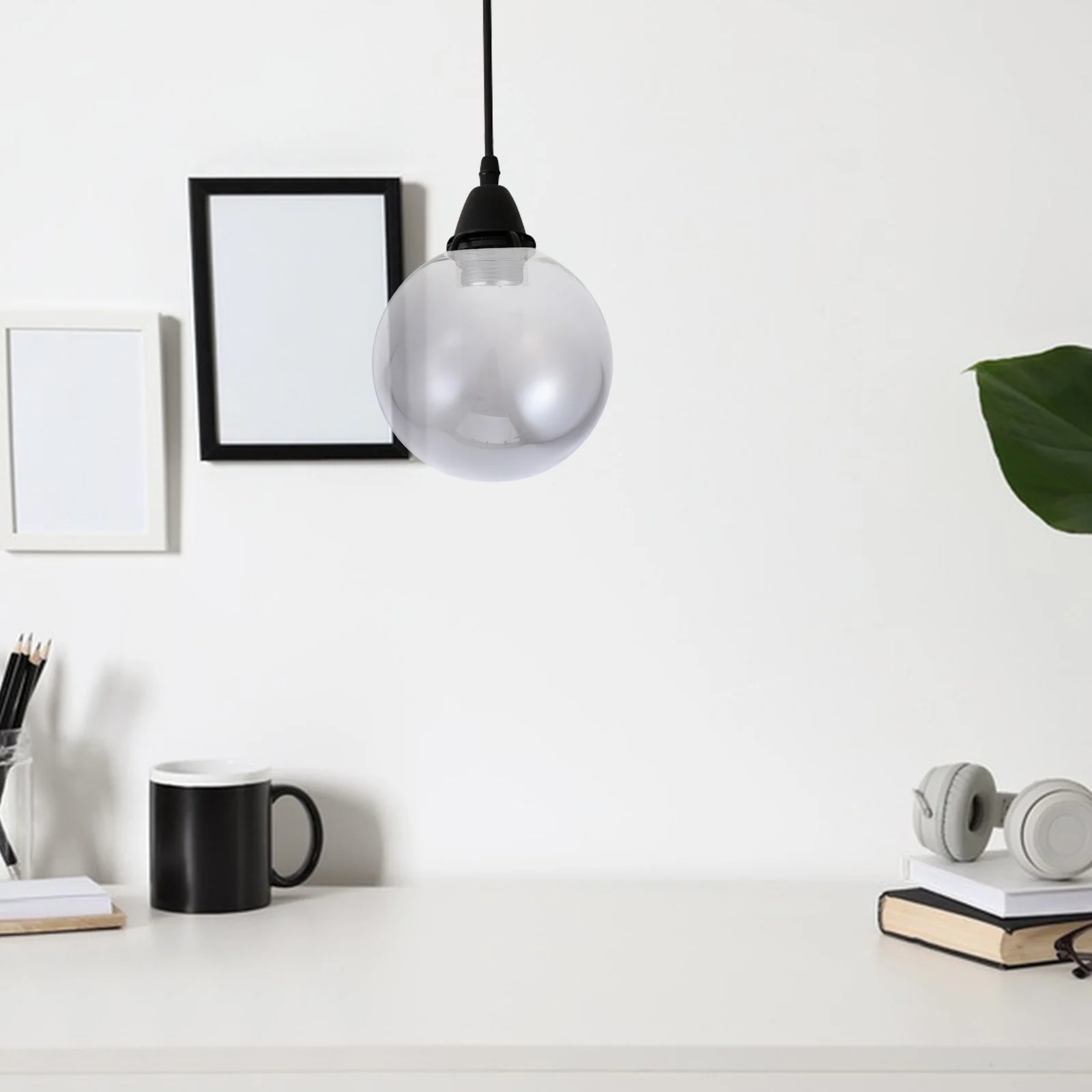 

Replacement Glass Lampshade 42Mm Neck E27 Screw Clear Round Sphere Shade for Hanging Pendant Light Decorative Fixture Cover