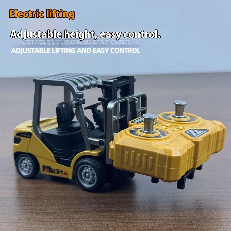 

Вилочный погрузчик из сплава в масштабе 1:64 с дистанционным управлением, три режима, коллекция инженерных транспортных средств для любителей хоббистов и фанатов