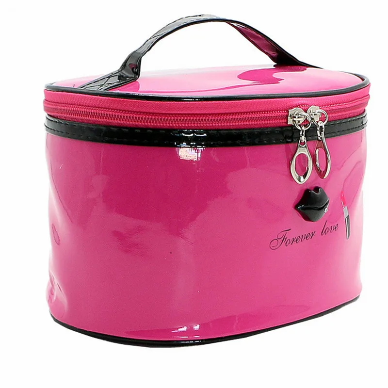Sac de rangement en cuir verni solide pour femme, sac à cosmétiques Jules pour femme, simple, grande capacité, sac à main de maquillage, livraison