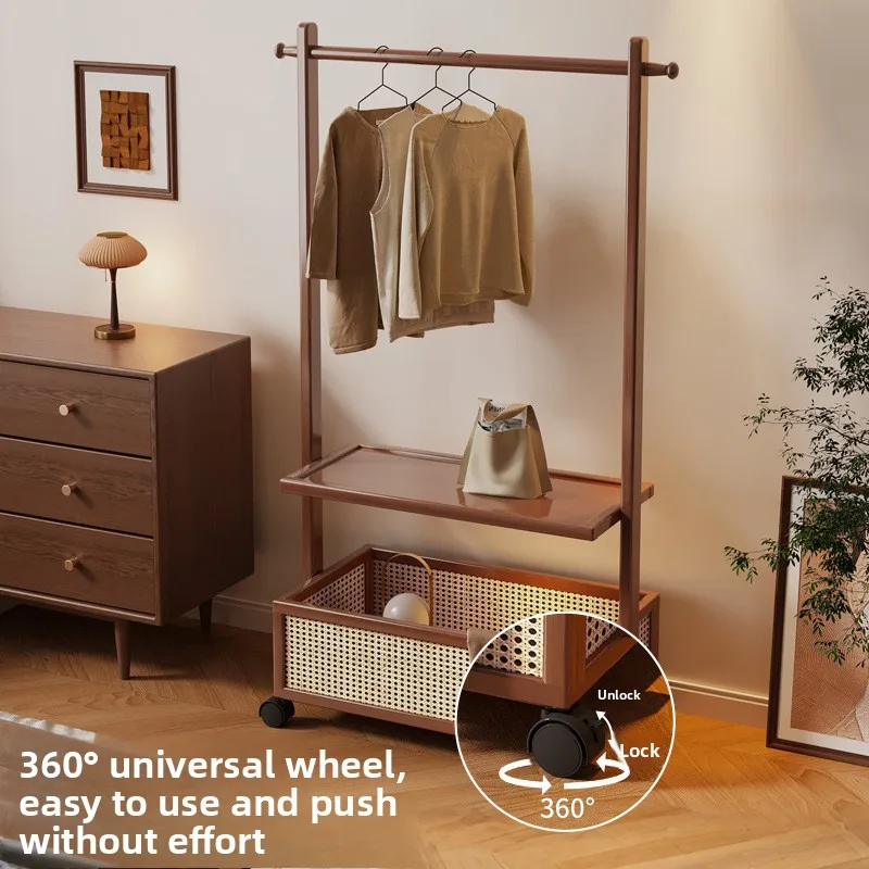 Portable Standing Clothes Rack Movable Bedroom Laundry Hamper Coat Organizer Clothes Hanger Stand Clothes Rack Coat Rack