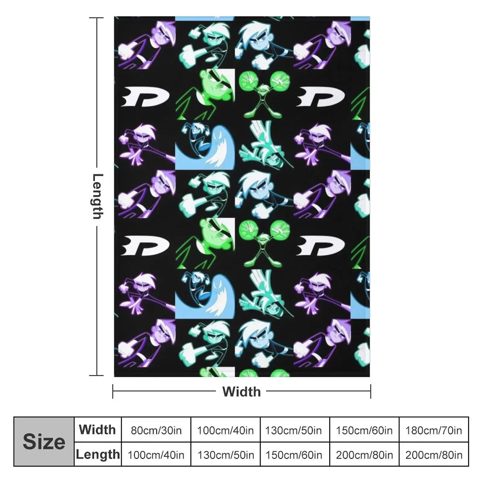 Danny Phantom Glow Poster Throw Blanket Retros warm winter Giant Sofa For Decorative Sofa Blankets