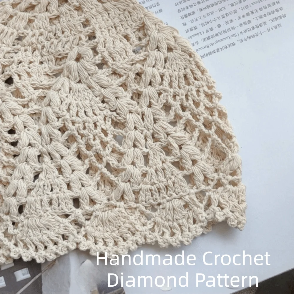 Gifts Hollow Out Crochet Beanie Hat Lightweight Breathable Lace Beanie Hat Floral Pattern Women Headwear Daily Wear