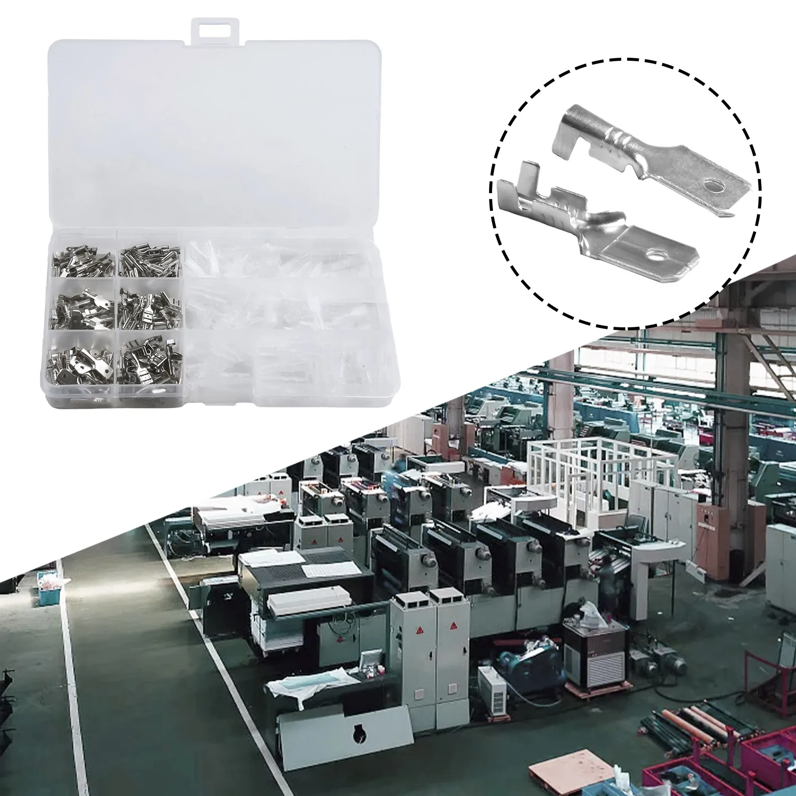 Terminal Spade Crimp Terminal Connector 2.8mm 4.8mm 6.3mm Connectors AWG 22~16 2.8/4.8/6.3mm 3 kinds 3 Kinds Wire With Box