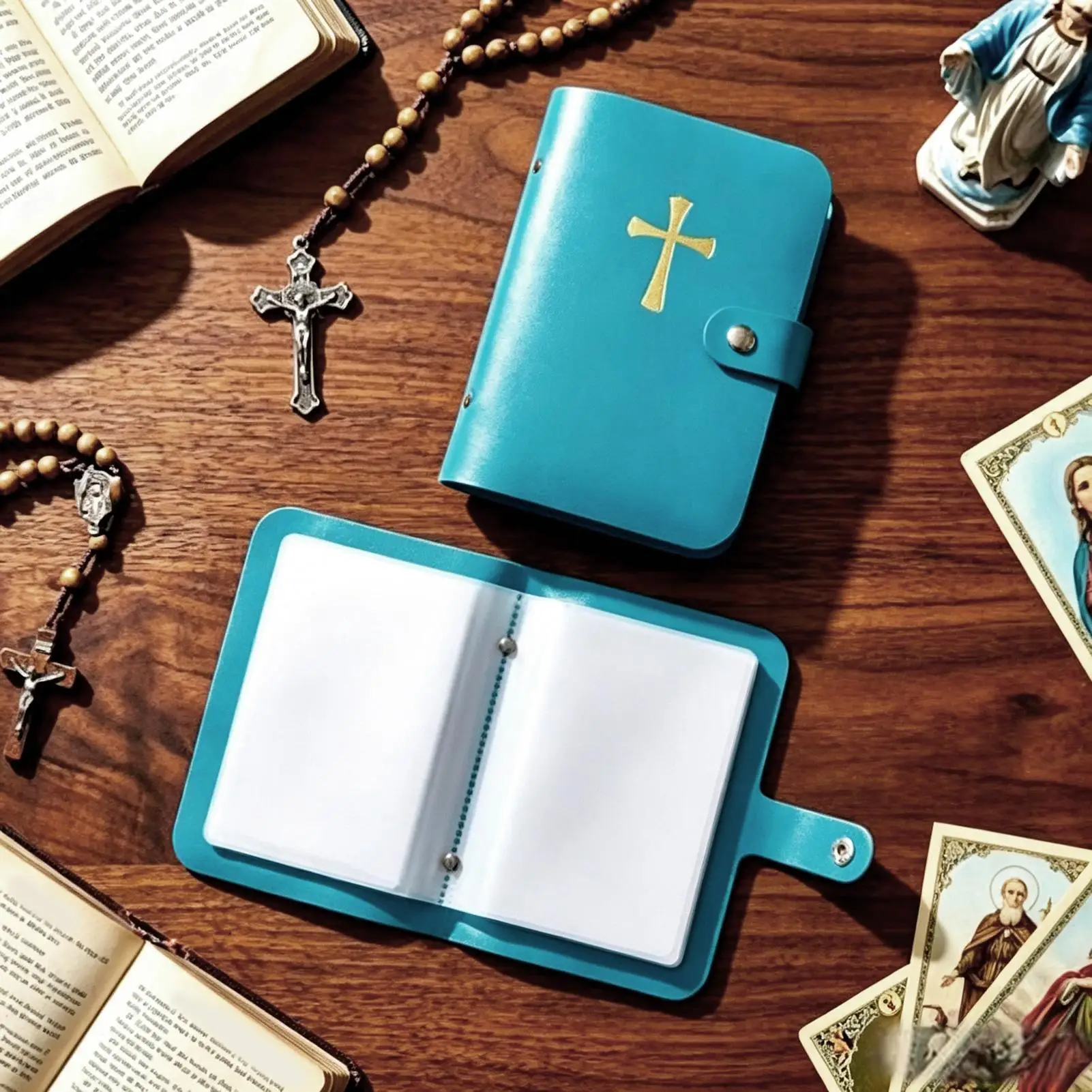 Catholic Holy Card Holder Leather Prayer Card storage Pack Waterproof Pocket Album Card Collection Case
