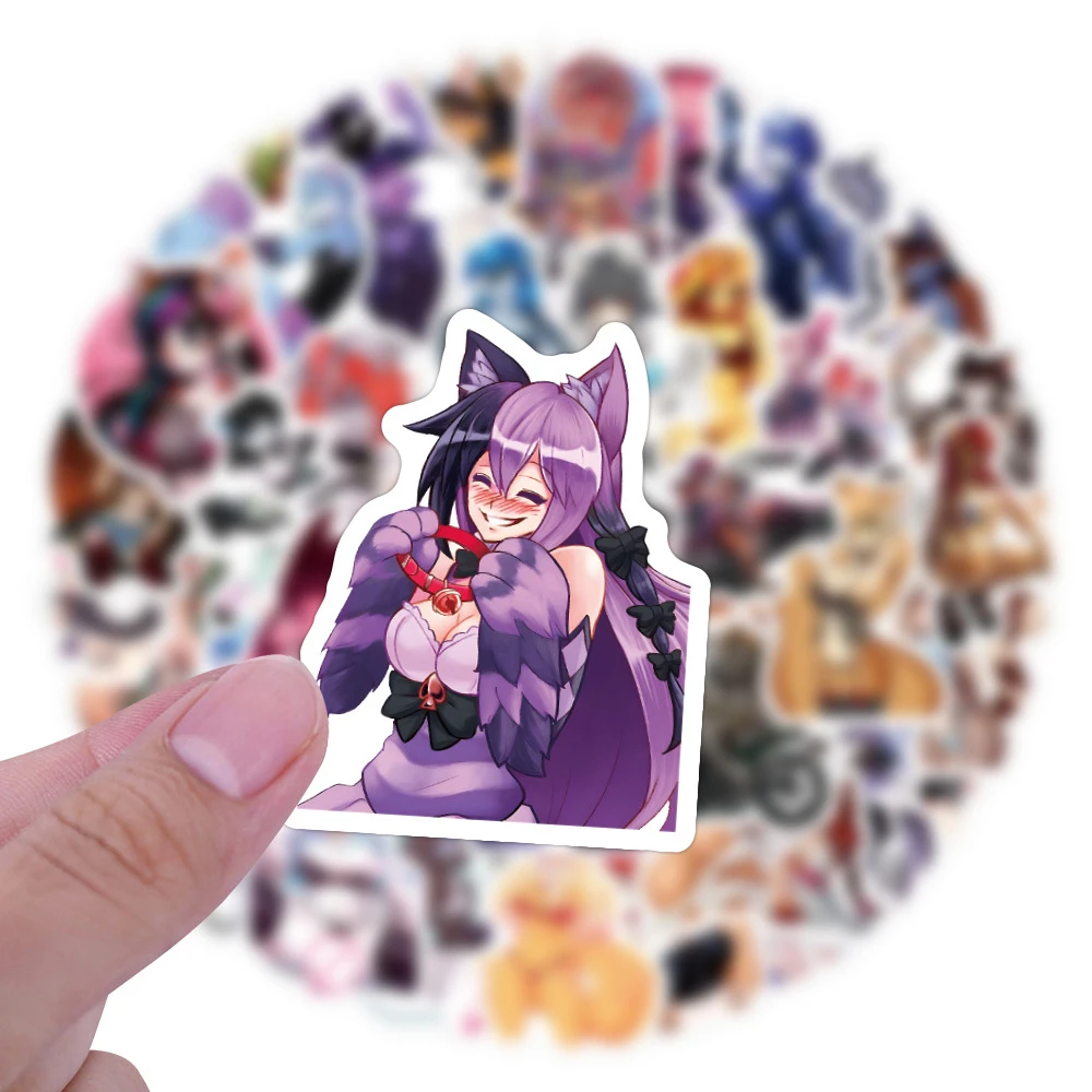 10/30/60pcs Sext Furry Anime Girl Stickers Waifu Hentai Graffiti Decals for Adult DIY Laptop Bike Diary Phone Waterproof Sticker