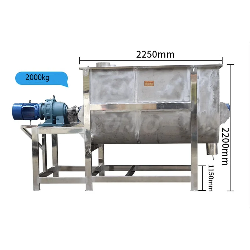 เครื่องผสมอุตสาหกรรมสำหรับแปรรูปอาหาร เช่น ถั่วลิสง อาหารสัตว์ เครื่องเทศ สารเคมี แบบผง ความจุ 2000 ลิตร