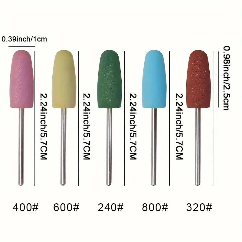 10Pcs Rubber Silicone Nail Drill Bit Nail Buffer Rotary Burr Mills Cutter For Manicure Drill Accessories Foot Polishing Tools