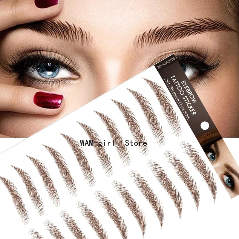 Pegatina para cejas 6D, transferencia de agua, pegatinas para tatuaje de cejas tipo pelo, potenciadores de cejas postizas de larga duración, cosméticos para cejas