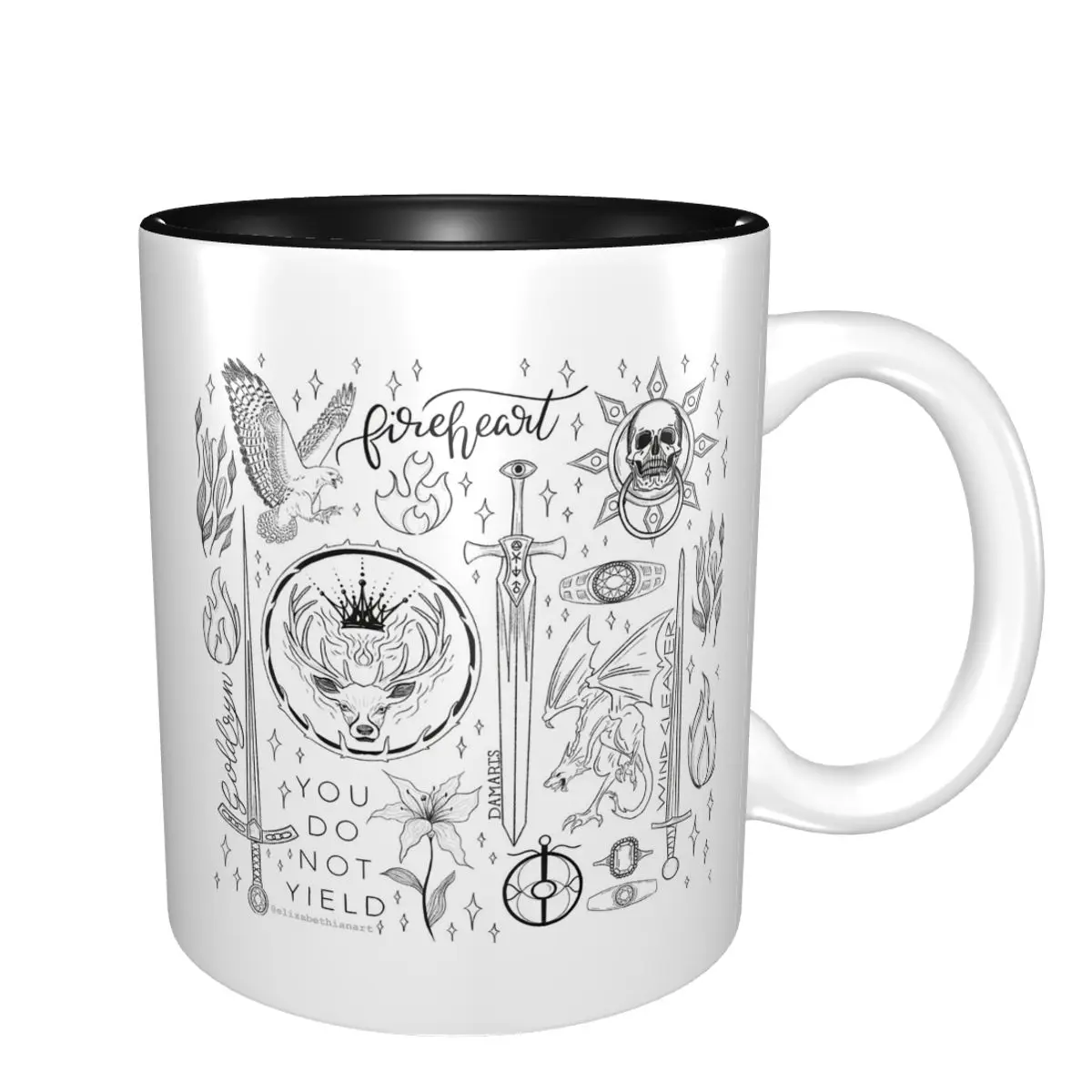 Throne Of Glass Object Flat Lay Mug Funny Ceramic Coffee Cups Tea Mugs Milk Cup Drinkware Gifts for Friends