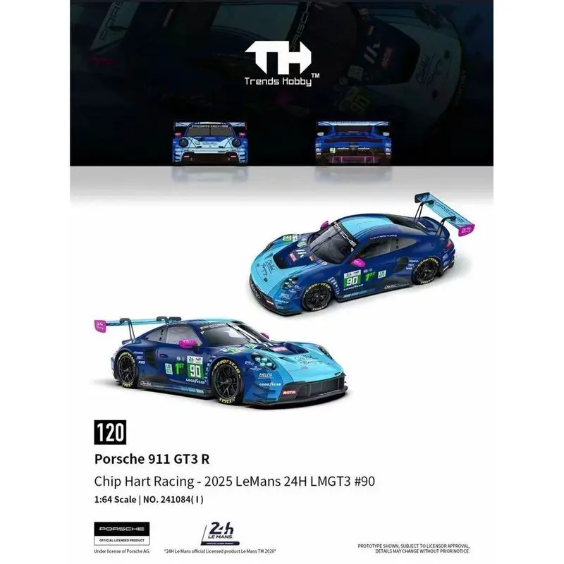 Trends Hobby-TH 1/64 Porsche 911 GT3 R LeMan 24H 2025 Diecast Car Model Alloy Simulation Collection Toy Gift For Boys#peetyeee view 5