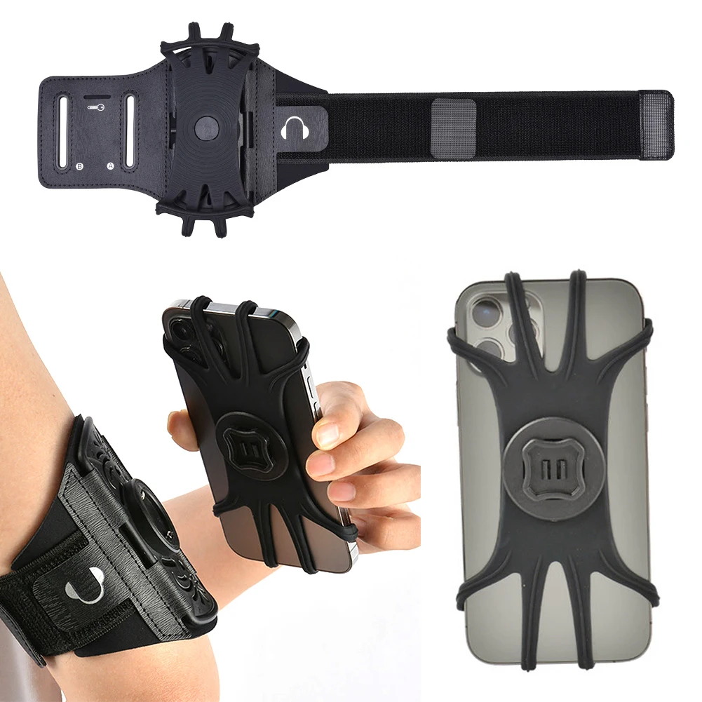 

Running Armband Cell Phone Holder 360 Degree Rotating Sports Wristband Running Phone Armband for Running Hiking Cycling