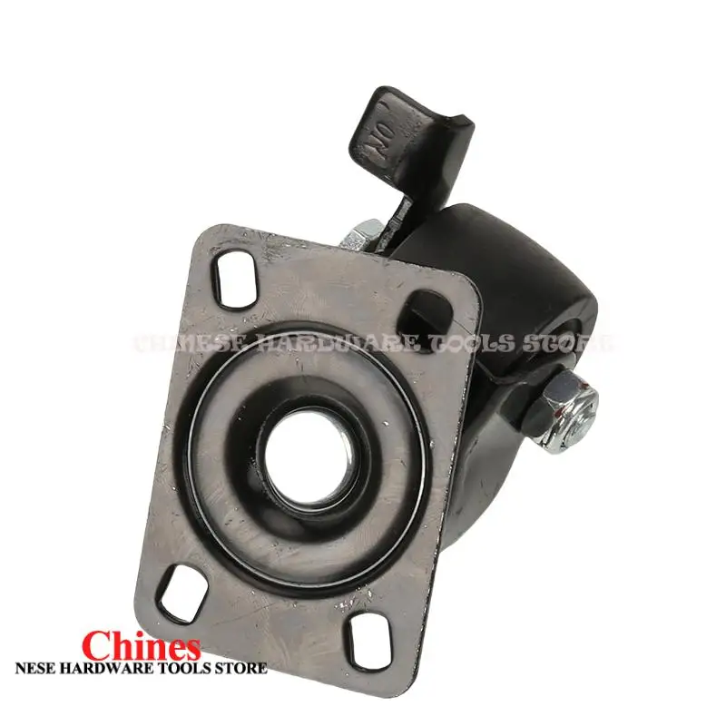 

Сверхмощное 1,5-дюймовое черное универсальное поворотное колесо — шкив с плоским тормозом и золотым сверлом для мебели и техники