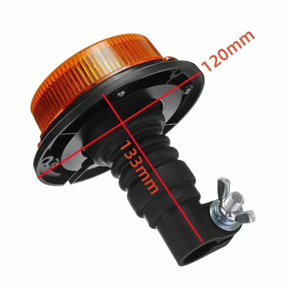 1/2pcs 12V 24V Emergency Traffice Strobe Light Vehicle Amber LED Warning Flashing Beacon Rotating Signal Lamp Car Truck Tractor