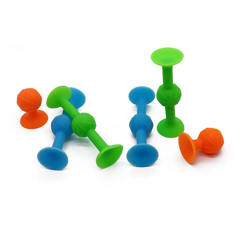 

12Pcs Creative Assembly Of Soft Silicone Building Blocks DIY Suction Cup Parent-child Interactive Throwing Puzzle Children Toys