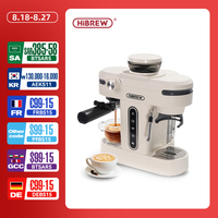 HiBREW 20 Bar Semi Automatic Espresso Coffee Maker With Grinder Bean For Cappuccino and Latte Milk Frothing System Machine H14