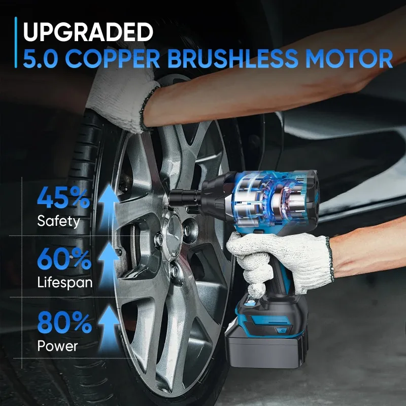 

【Premium】1800N.M Brushless Electric Impact Wrench Cordless Impact Wrench 1/2 Inch For 18V Battery Power Tool for Automotive Re